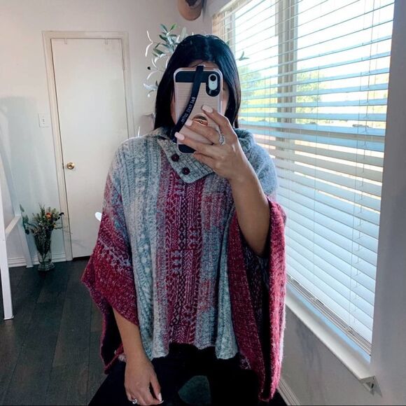 Free People Willow Diamond-Knit Poncho - Picture 1 of 6